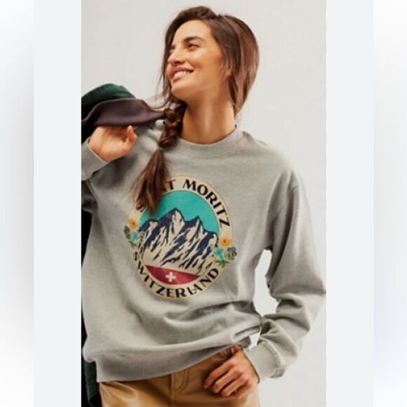 Desert Dreamer Saint Moritz Switzerland 🇨🇭 Mountain Sweatshirt by Free People